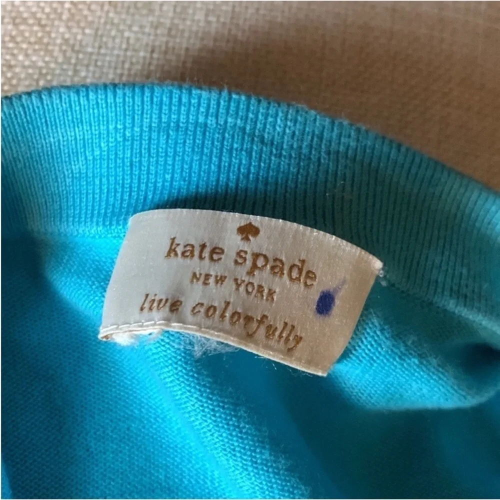 Kate Spade Blue Dive in cardigan sweater with bead embellishment